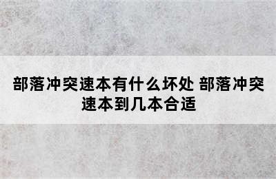 部落冲突速本有什么坏处 部落冲突速本到几本合适